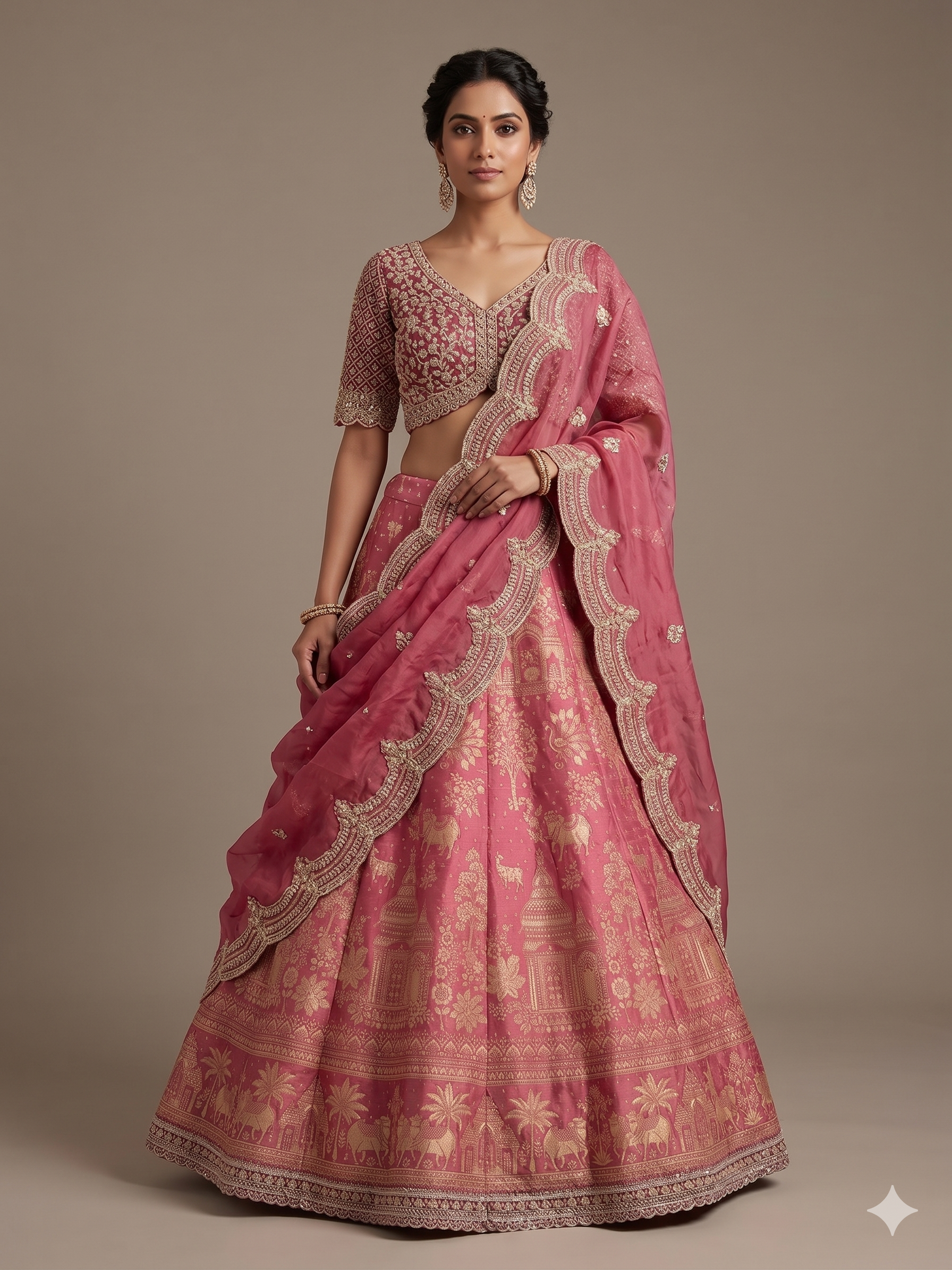 Regal Rose Heritage Printed Lehenga Set