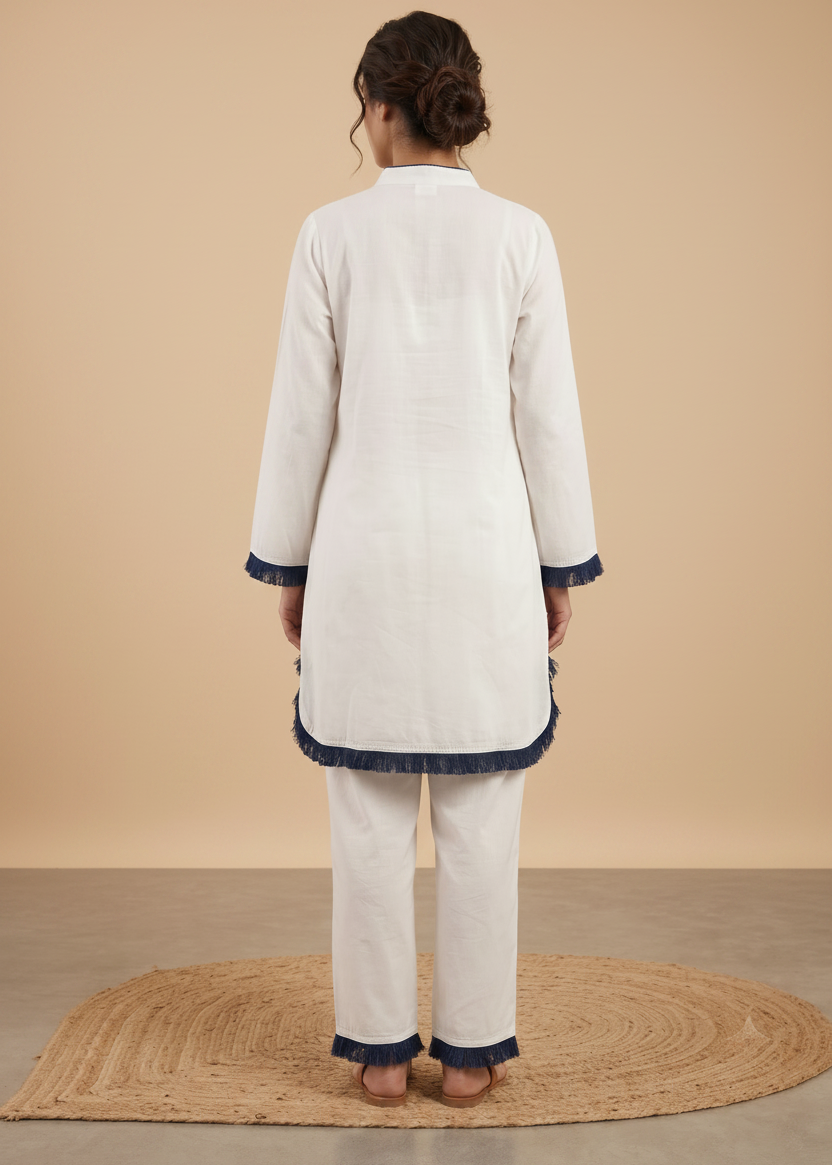 Chic Off-White Cotton Co-ord Set