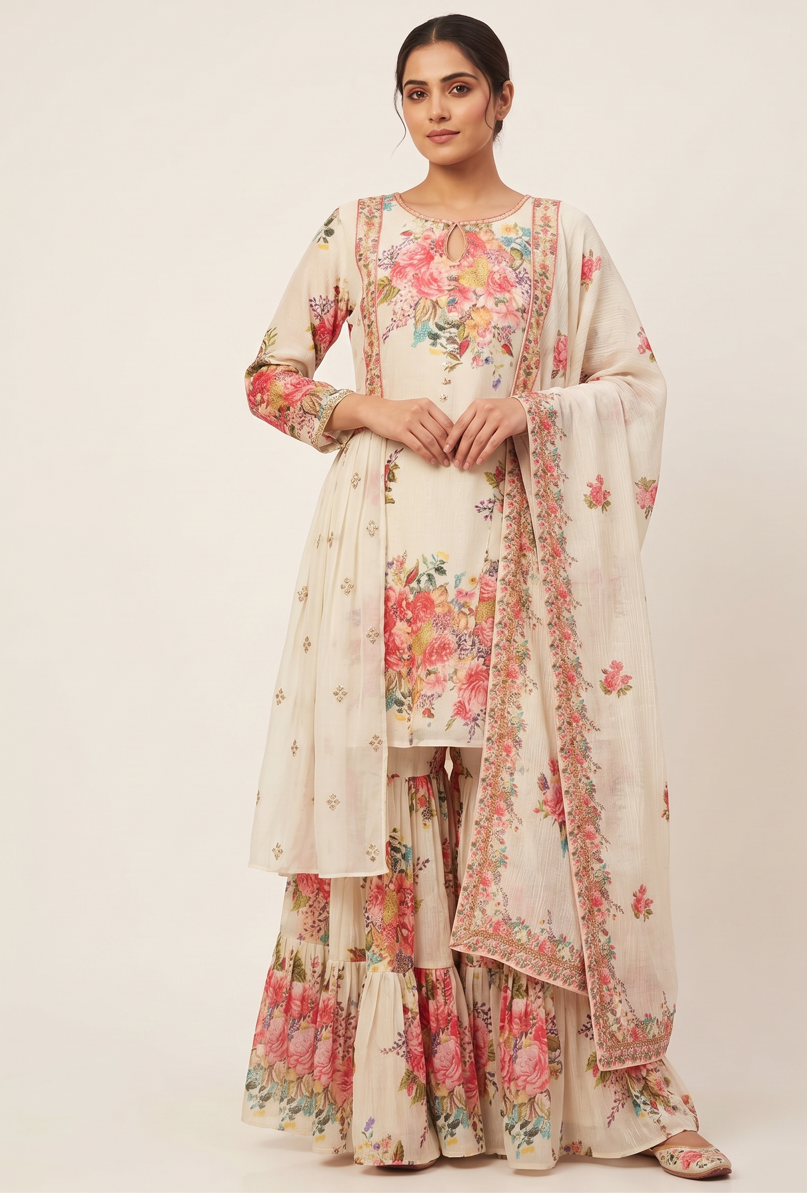 Floral Elegance Sharara Suit Set Main image