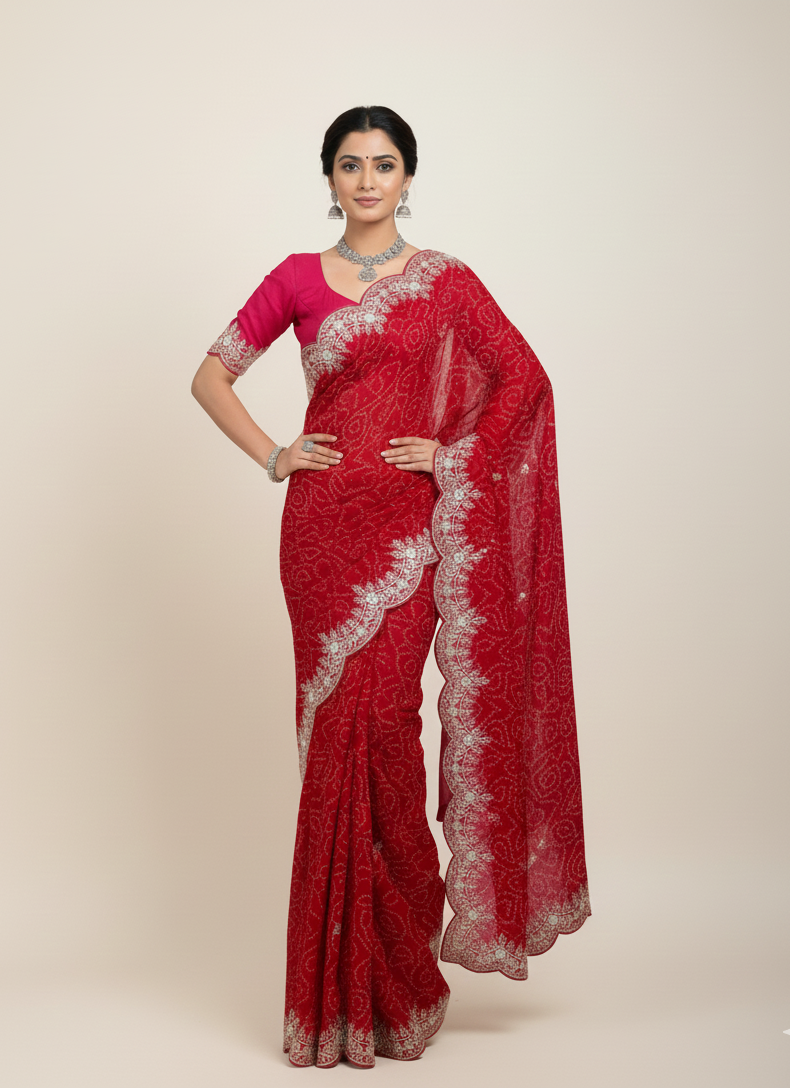 Bandhani Bliss Georgette Saree (628 GS-11)
