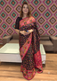 Black Floral Print Saree