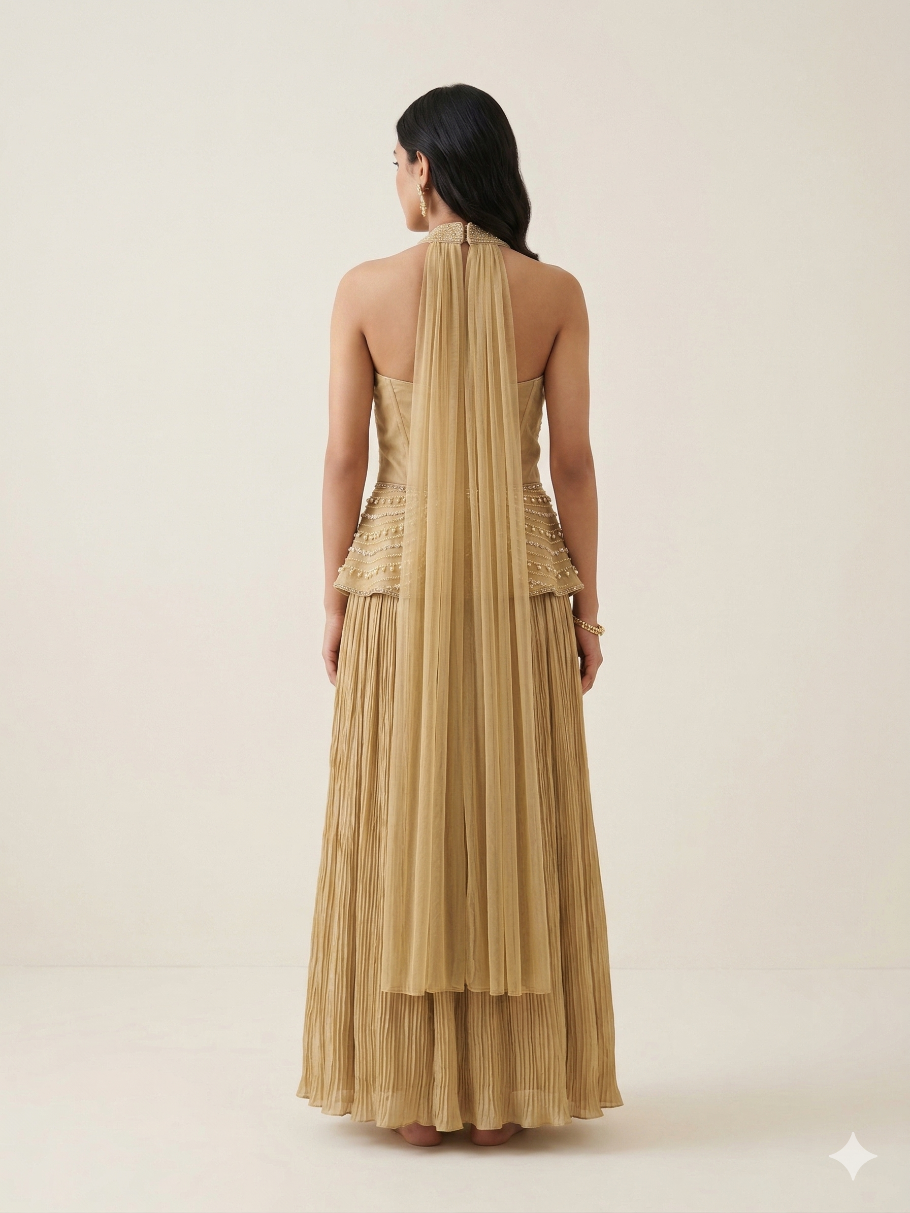 Beaded Corset & Pleated Lehenga Secondary image