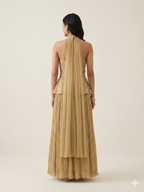 Beaded Corset & Pleated Lehenga