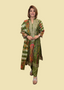 Embroidered & Printed Silk Suit Set