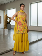 Floral Embroidered Sharara Set
