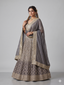 Charcoal Grey Pleated Georgette Gown