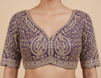 Royal Amethyst Embroidered Silk Lehenga