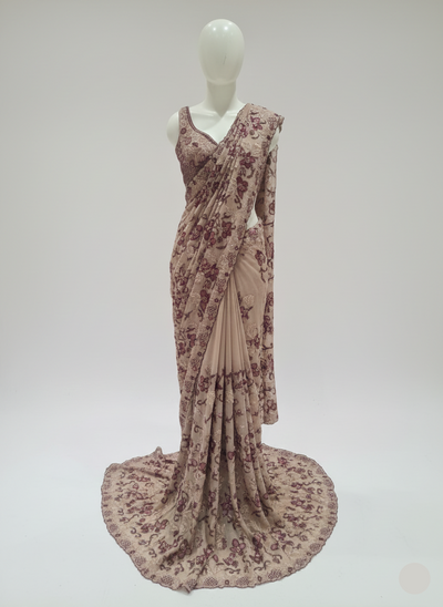 Blush Garden Trail Saree (3D FLOWER M-15)
