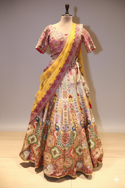 Heirloom Garden Printed and Embroidered Lehenga ( 1550-5769 D-2)