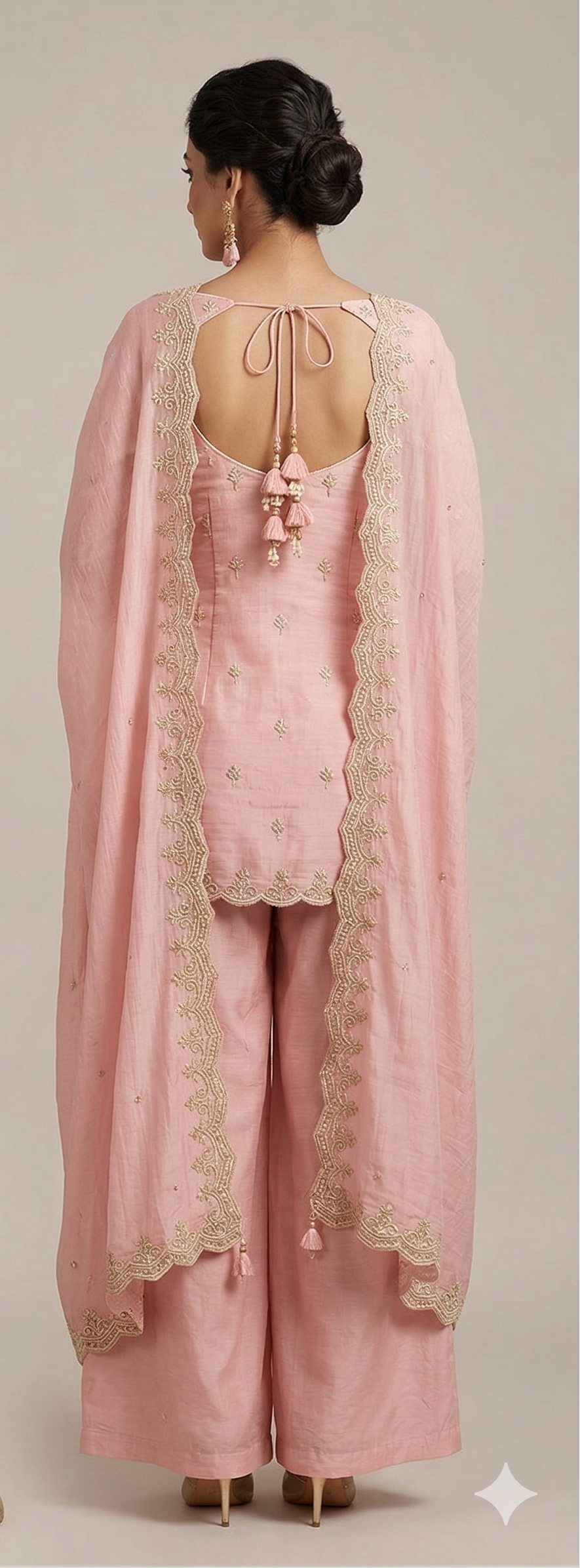 Peachy Short Kurta & Palazzo Set Secondary image