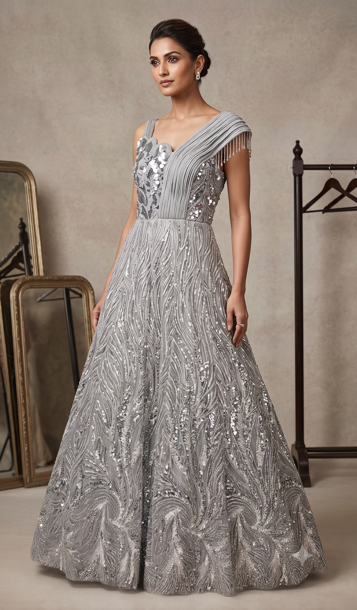 Sterling Starlight Asymmetric Gown