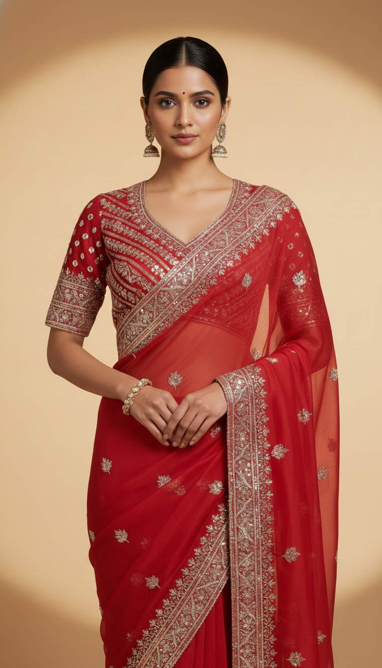 Scarlet Desire Saree (11928 B-107)