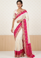 Bandhani Style Embroidered Silk Saree