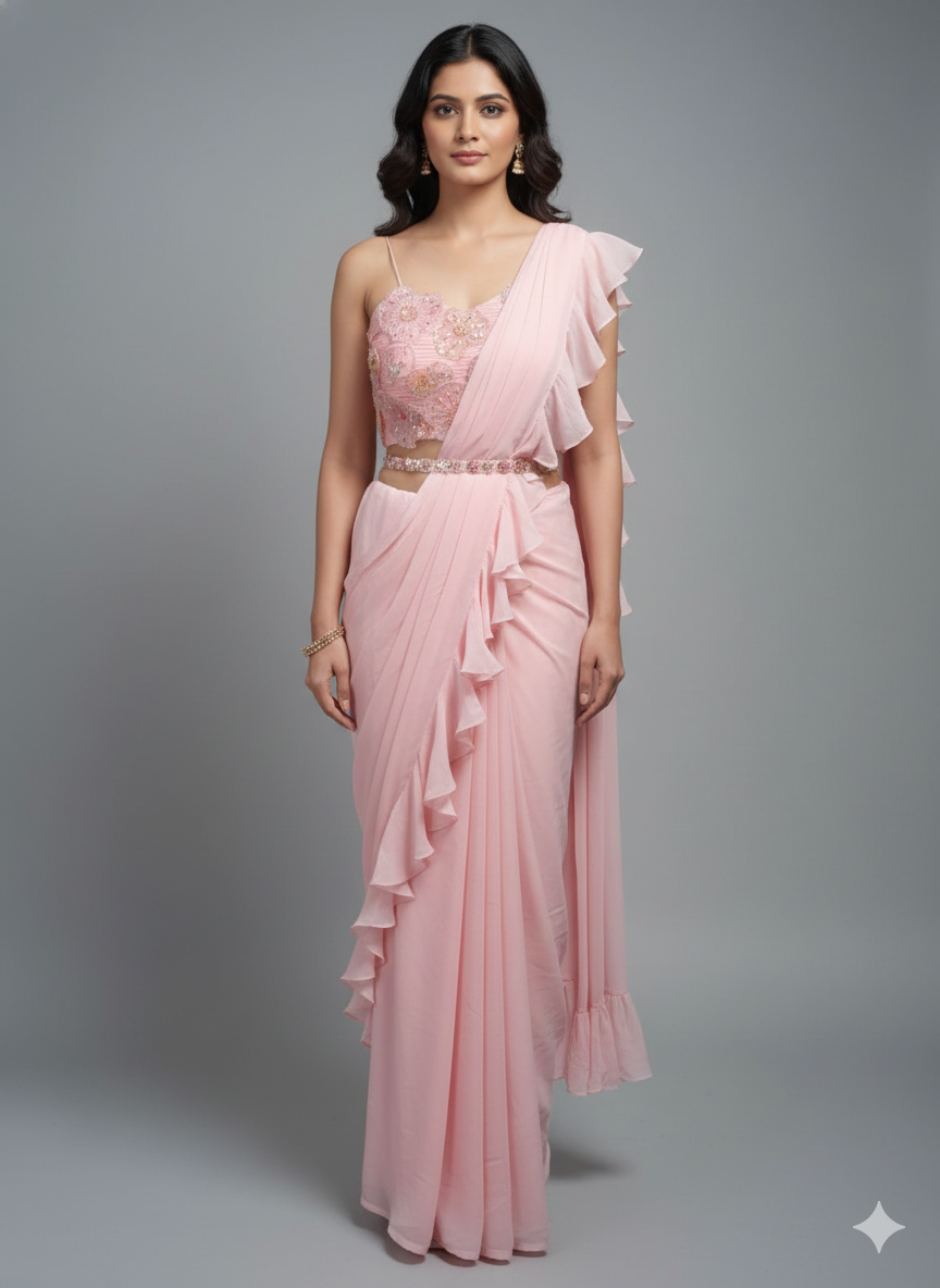 Blushing Petal Drape Saree