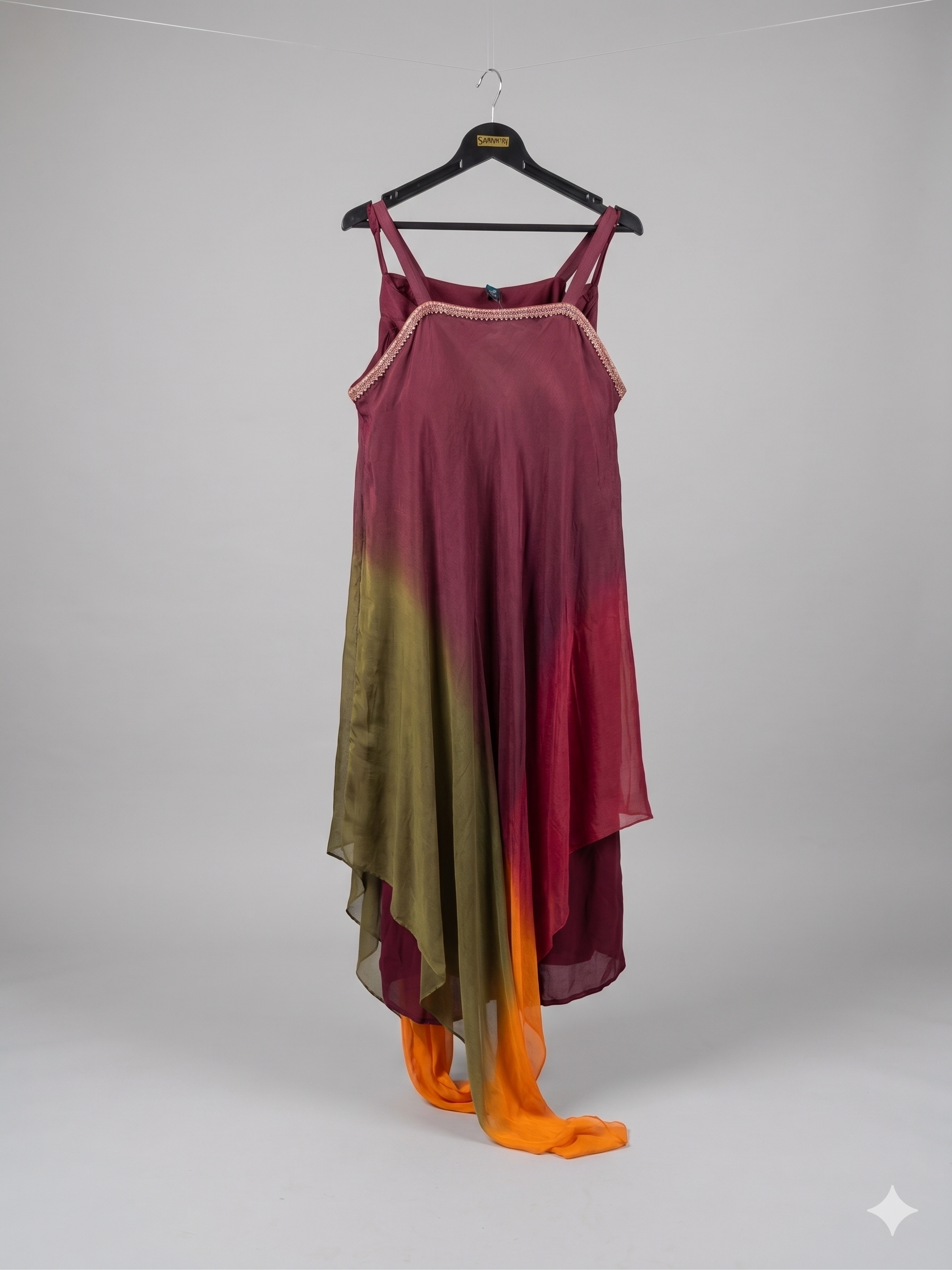 Wine Ombre Hand-Dyed Dress Secondary image