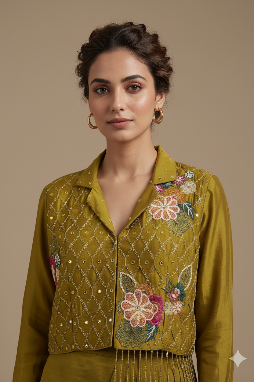 Fusion Flair Draped Skirt & Jacket Secondary image