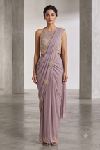 Floral Motif Shimmer Pre-Draped Saree