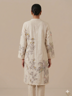 Earthy Khadi-Linen Botanical Print Co-ord Kurti Set