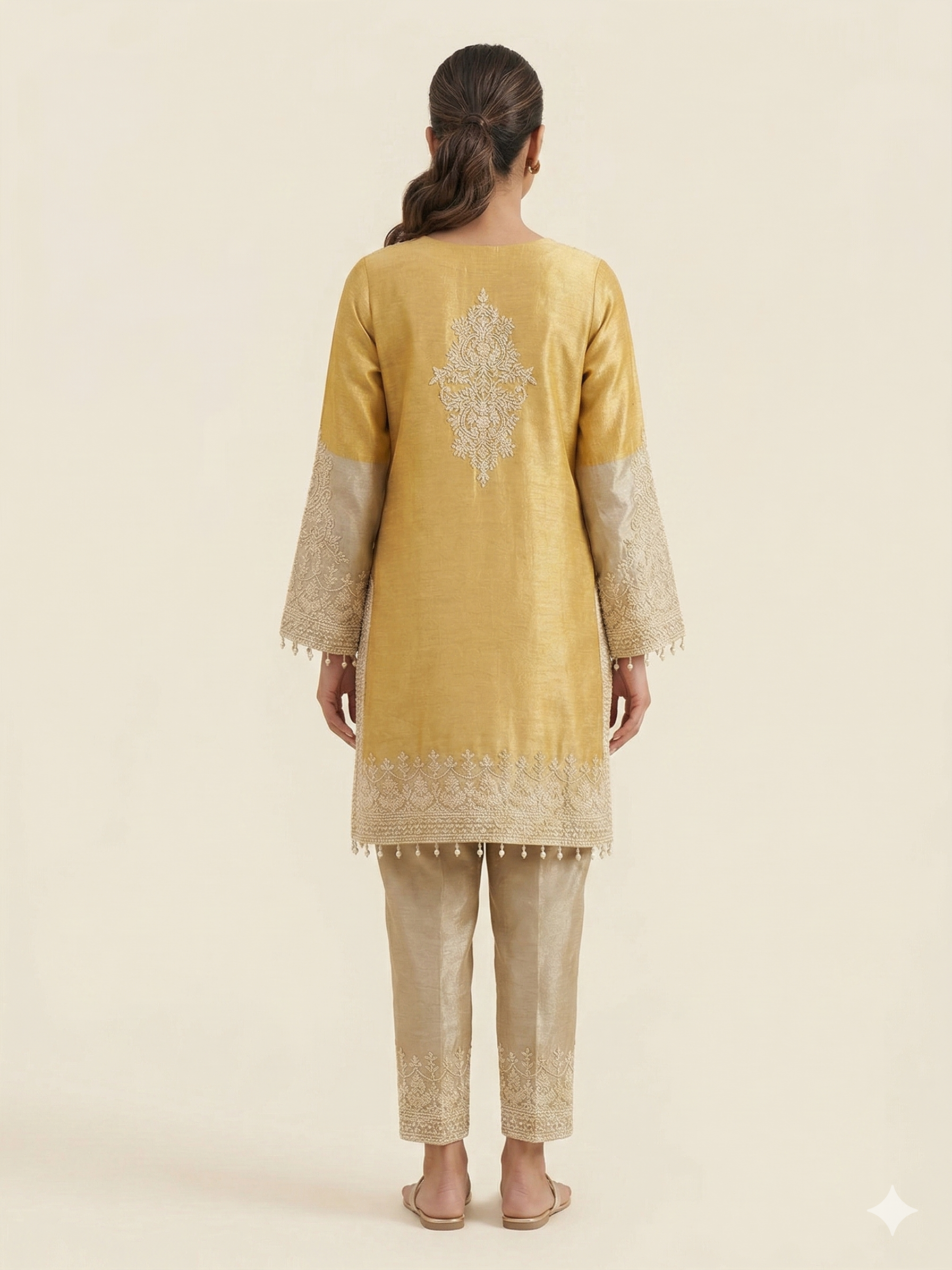 Elegant Silk Embroidered Kurta Set Secondary image