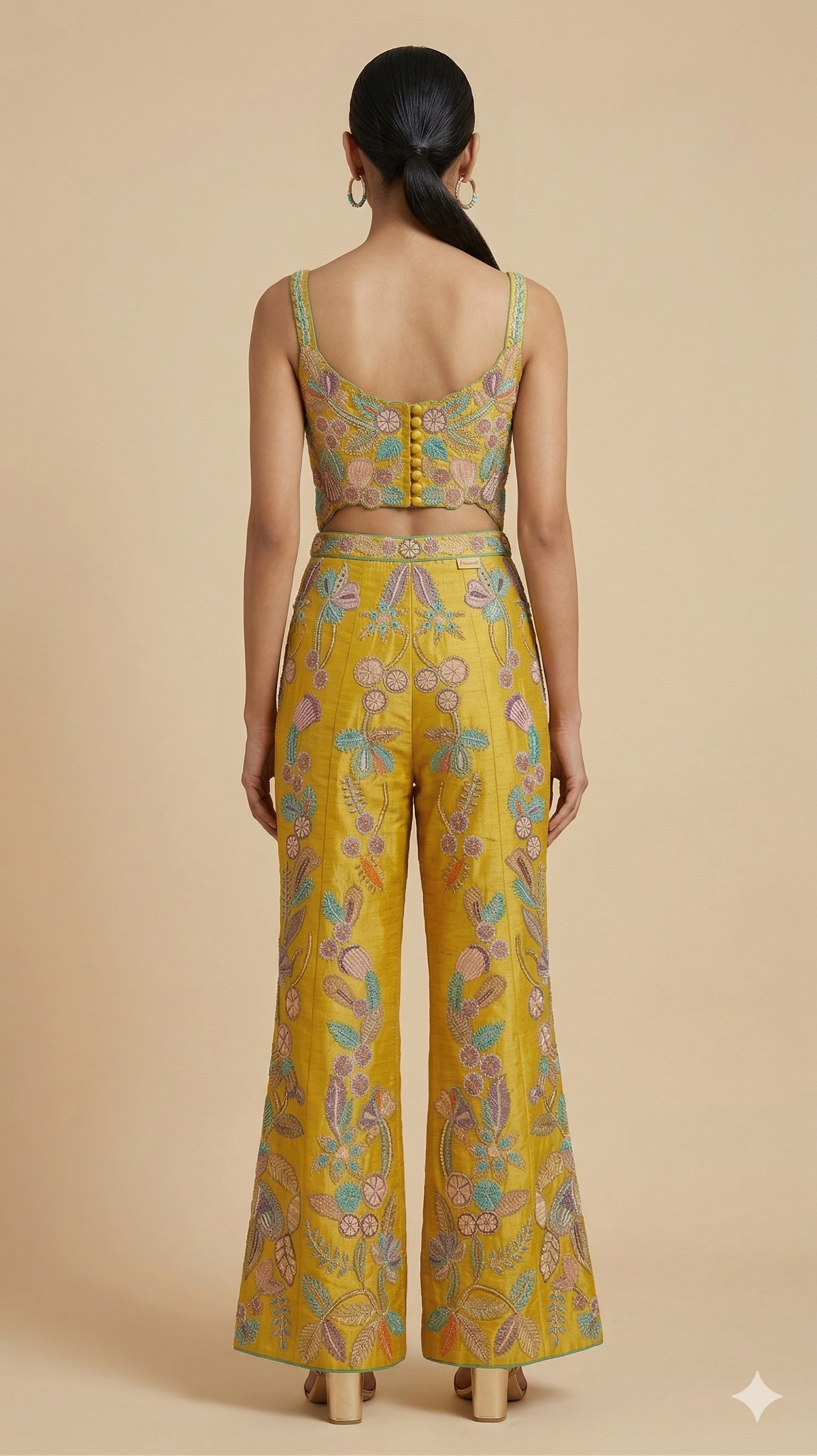 Floral Appliqué Scalloped Jumpsuit Secondary image
