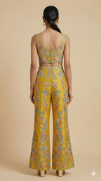Floral Appliqué Scalloped Jumpsuit