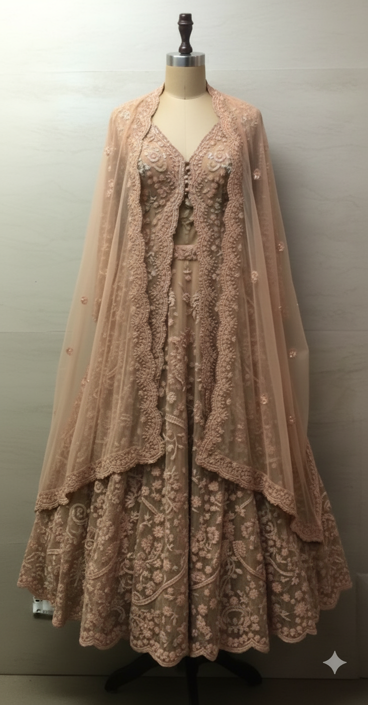 Intricate Anarkali Style lehenga Ensemble (PN-7617 M-58)