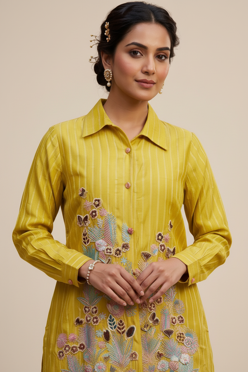 Stripe-Textured Meadow Fusion Co-ord Set Secondary image