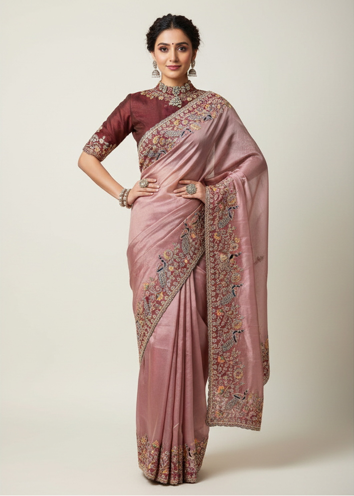 Vintage Flora Silk Saree (5737 GS-11)