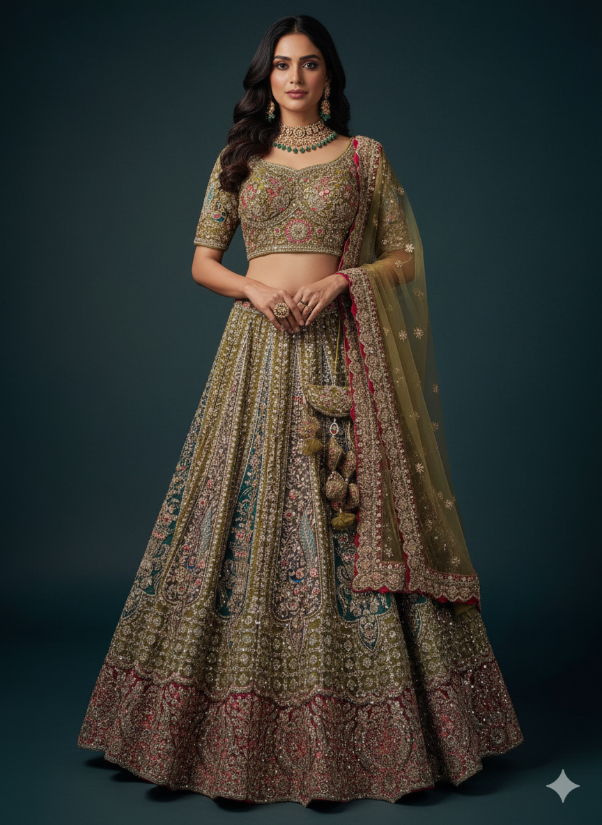 Emerald Heritage Lehenga