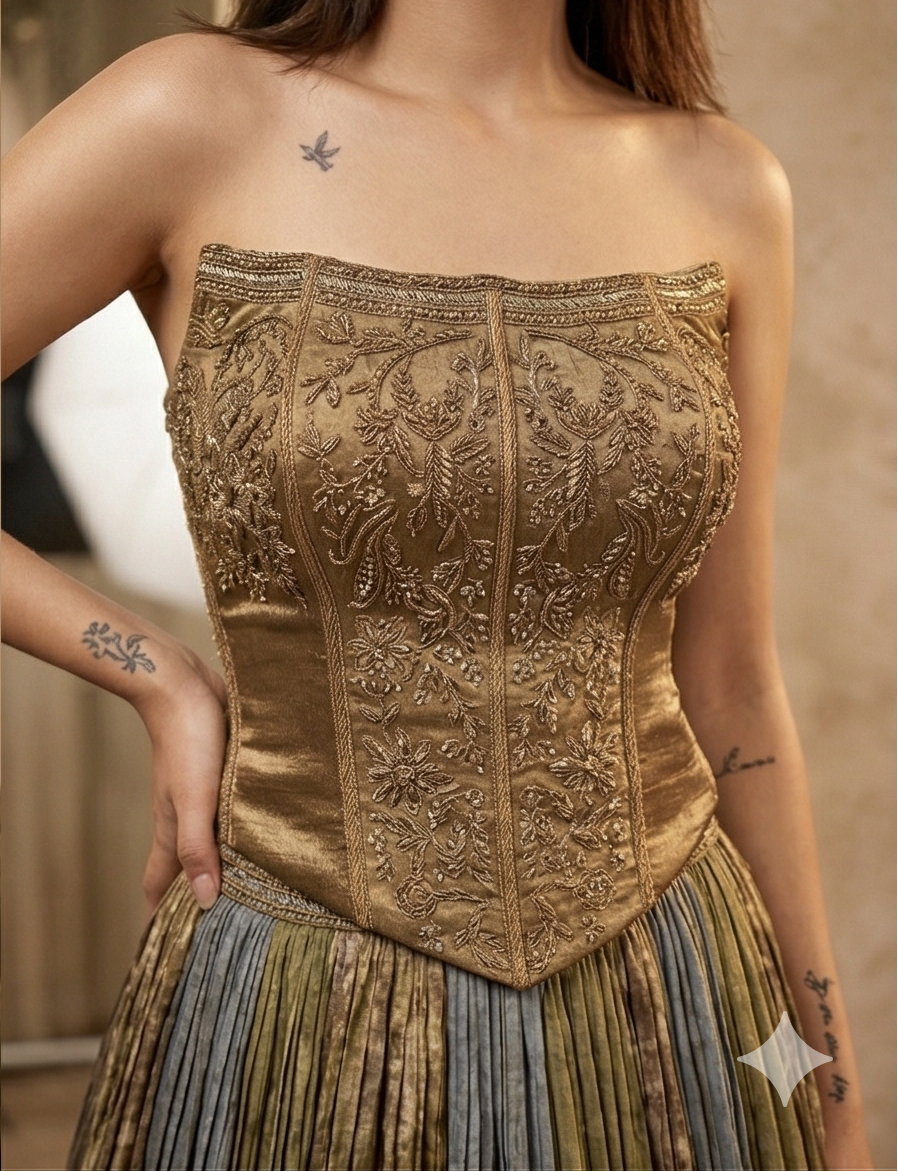 Modern Indo-Western Cordset Set Lehenga