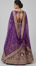 Baingani Begum Velvet Lehenga