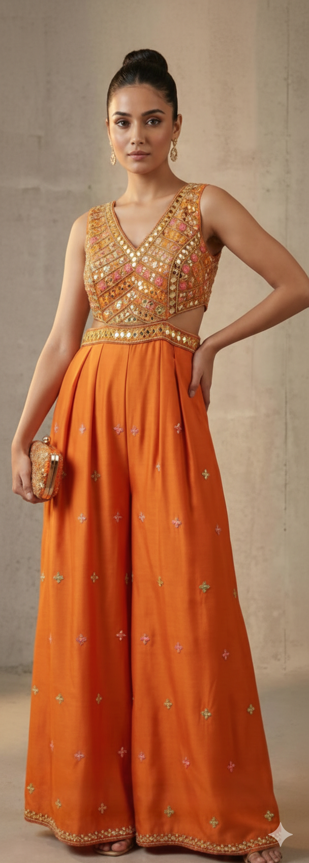 Amber Radiance Cut-Out Jumpsuit