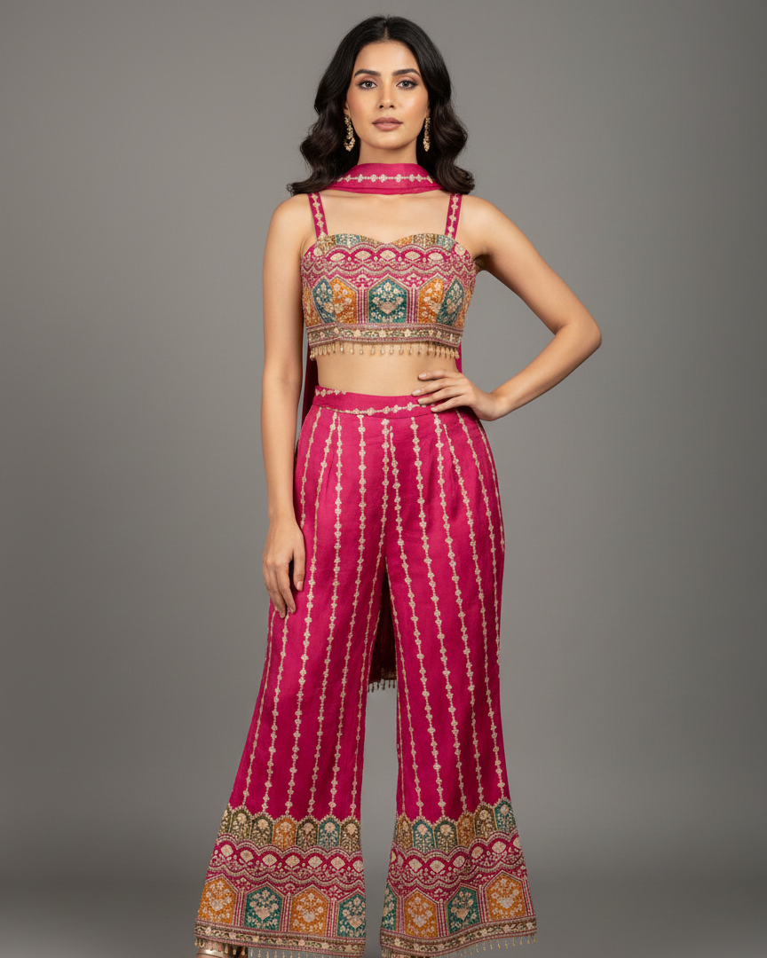 Ruby Radiance Indo-Western Set