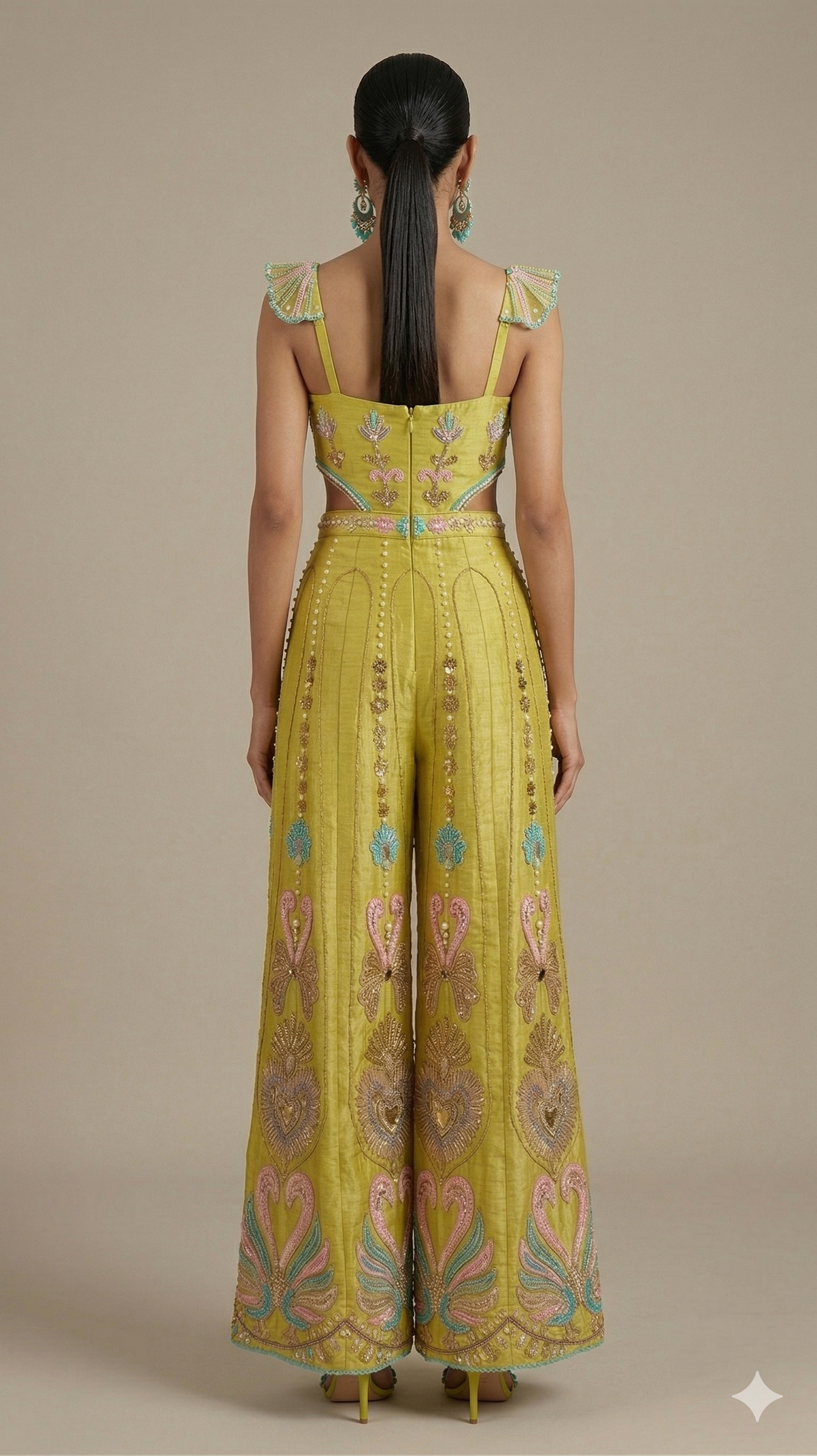 Embroidered Jumpsuit with Cut-Out Detail