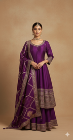 Sunset Radiance Silk Sharara