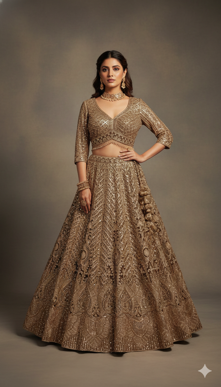 Gilded Starlight Couture Lehenga Main image