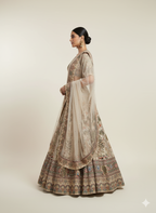 Exquisite Cream Chinnon Lehenga (LH-3131 D-19)
