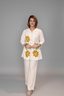Chic Off-White Floral Appliqué Co-Ord Set