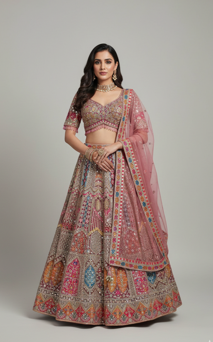 Radiant Mosaic Heritage Lehenga
