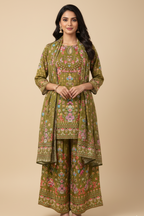 Vintage Olive Bloom Kurta Set (K3260 R-12)