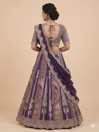 Royal Amethyst Embroidered Silk Lehenga