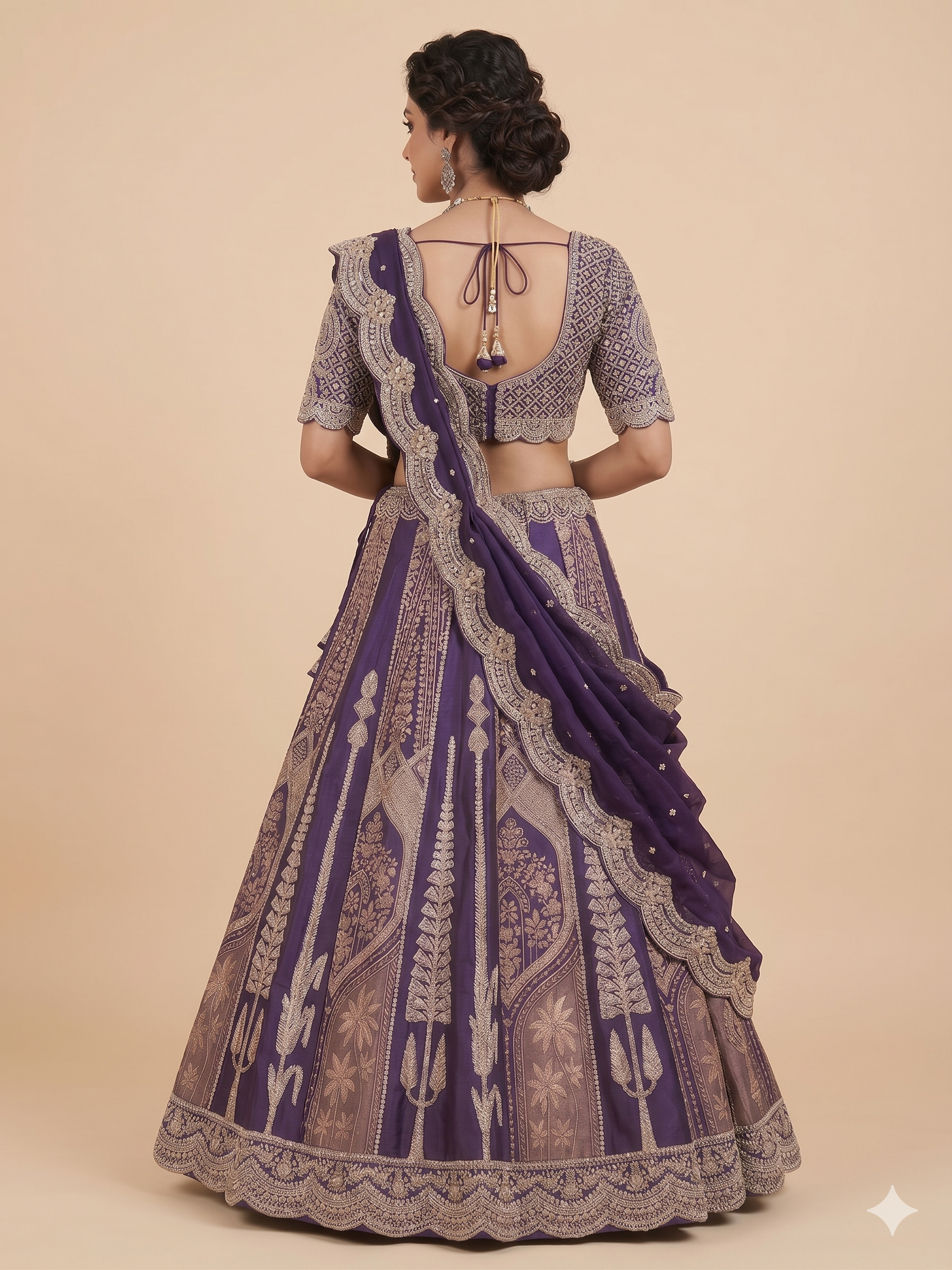 Royal Amethyst Embroidered Silk Lehenga