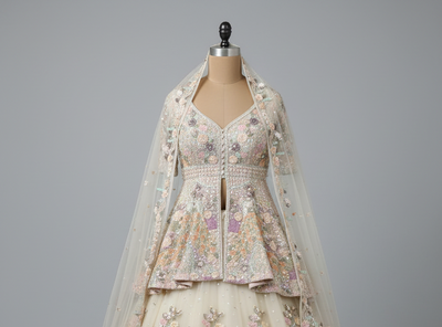 Ethereal Pastel Floral Luxury Lehenga Set (2413554 D-12)