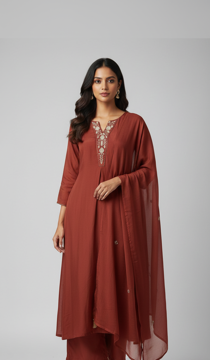 Rani-colored kurti set (25-1942 R-7)