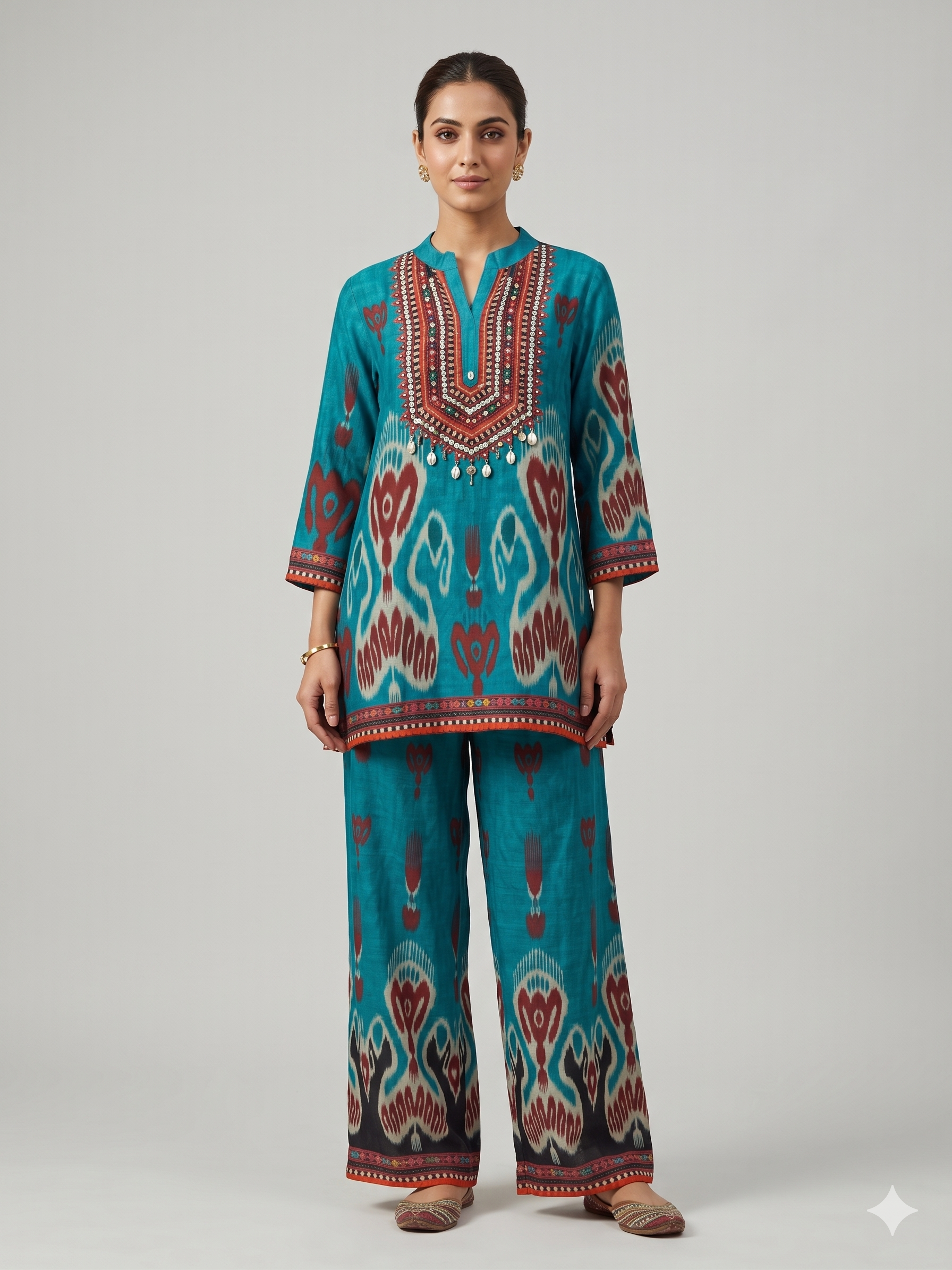 Ikat Print Tunic & Palazzo Set Main image