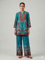 Ikat Print Tunic & Palazzo Set