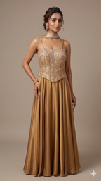 Ethereal Gold Cord-Set Style Lehenga