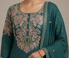 Teal Radiance Embroidered Sharara Set