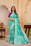 Teal Enchantment Banarasi Silk Saree