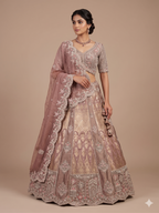 Royal Mauve Heritage Embroidered Lehenga Set
